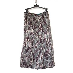 Sarah Arizona Midi A-line Boho-Chic Tropical Skirt Women Size M Reversible NWT